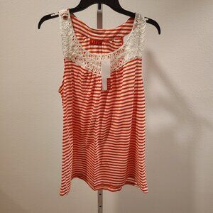 Elle Women's Tank Top Size Large NWT Stripes Breezy South Beach